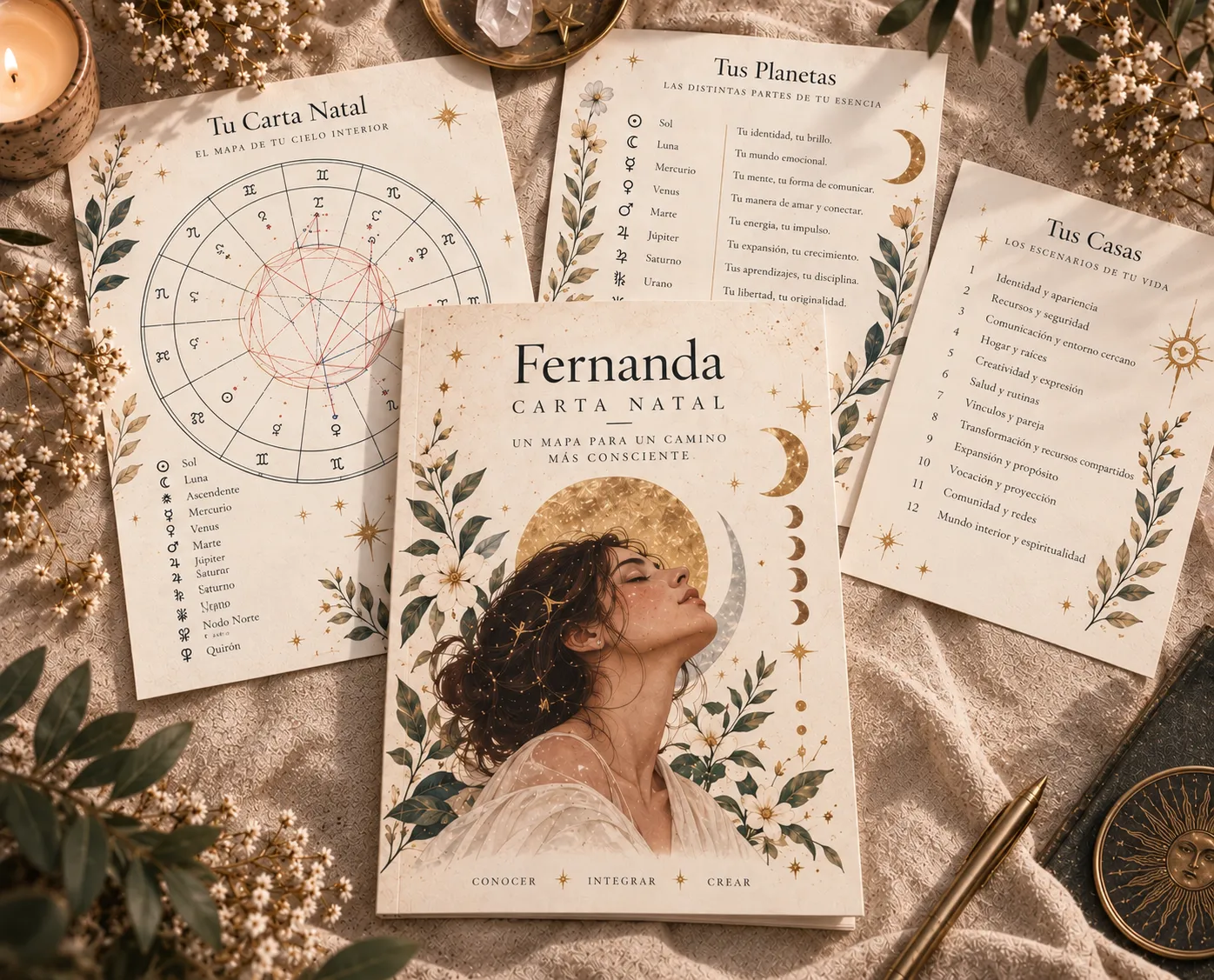 Carta natal personalizada de Fernanda